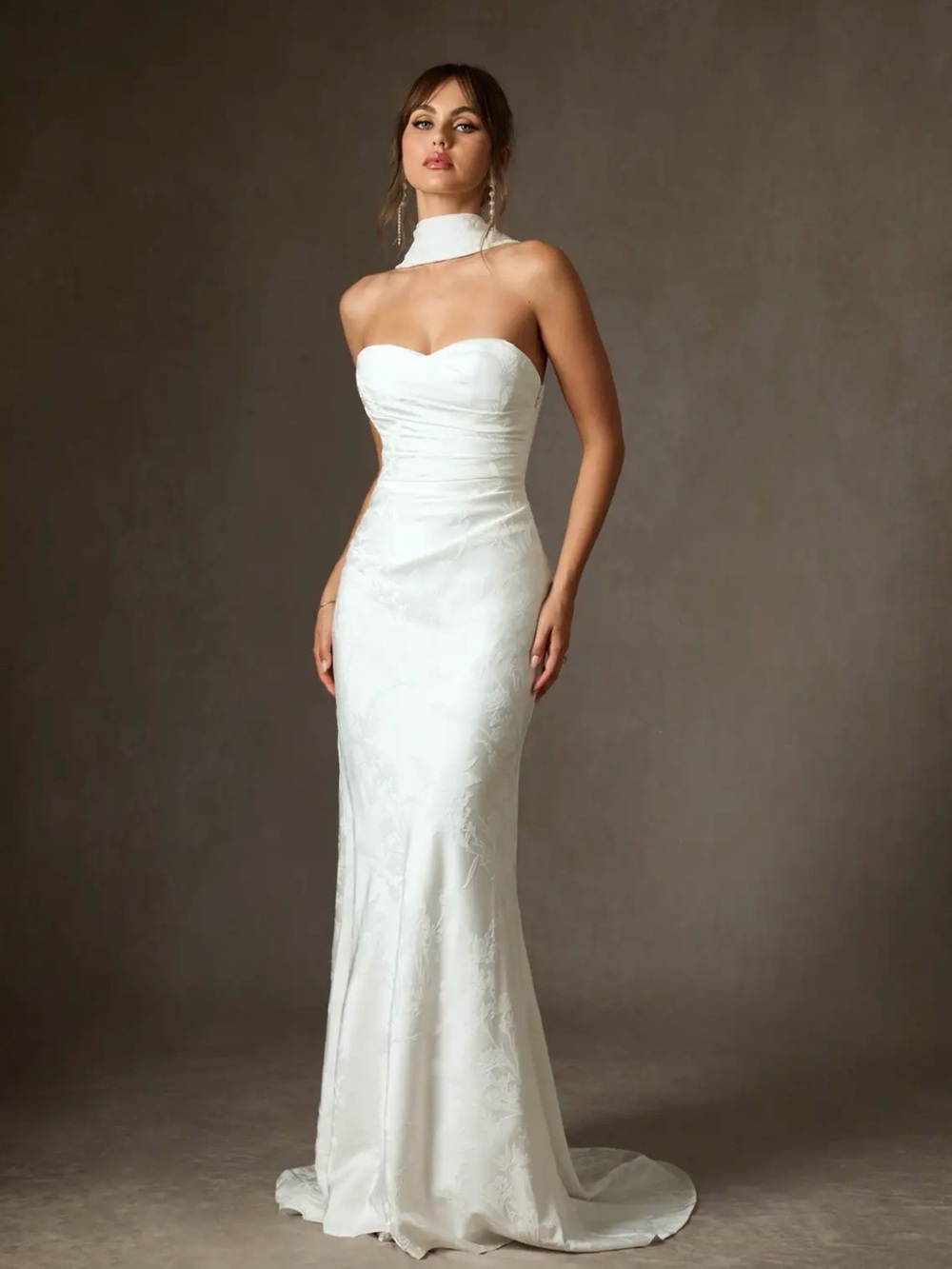 Azazie White Strapless Gown